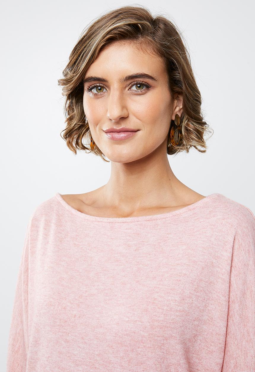 edit - Slouch crew neck top - pink 