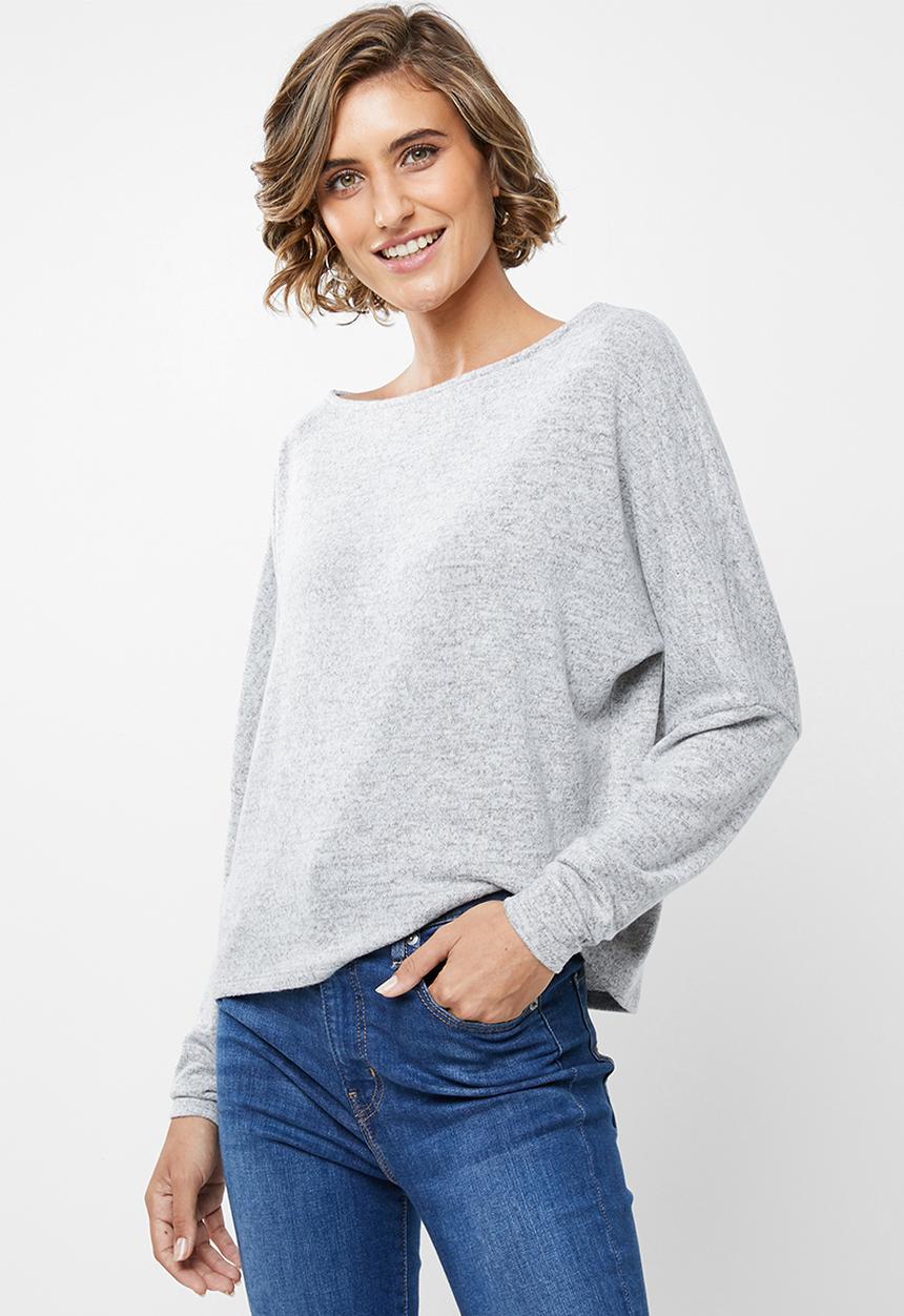 edit - Slouch crew neck top - grey