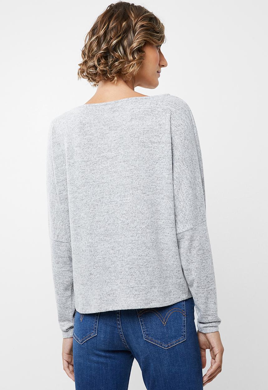 edit - Slouch crew neck top - grey