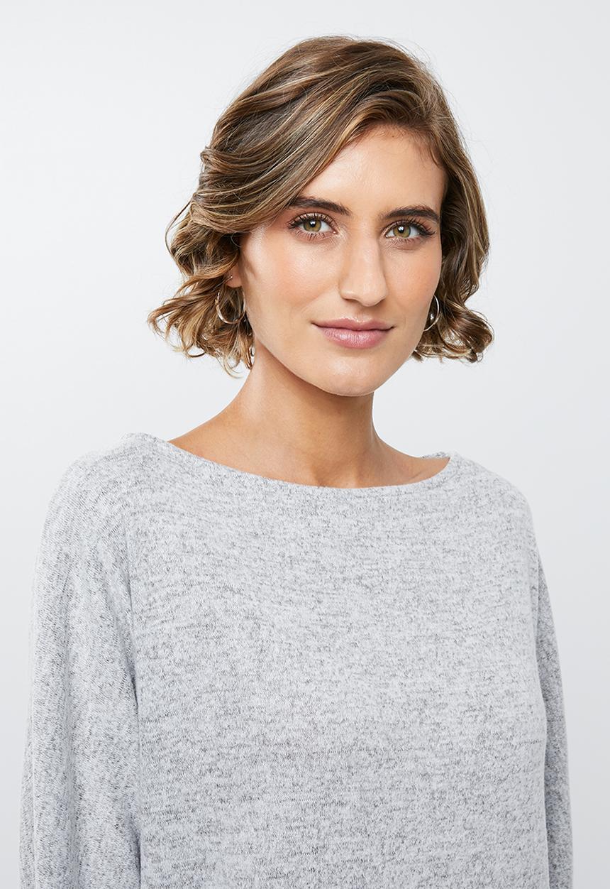 edit - Slouch crew neck top - grey