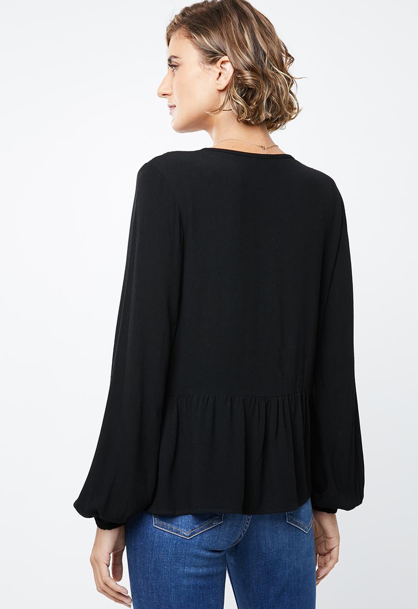edit - Peasant blouse - black