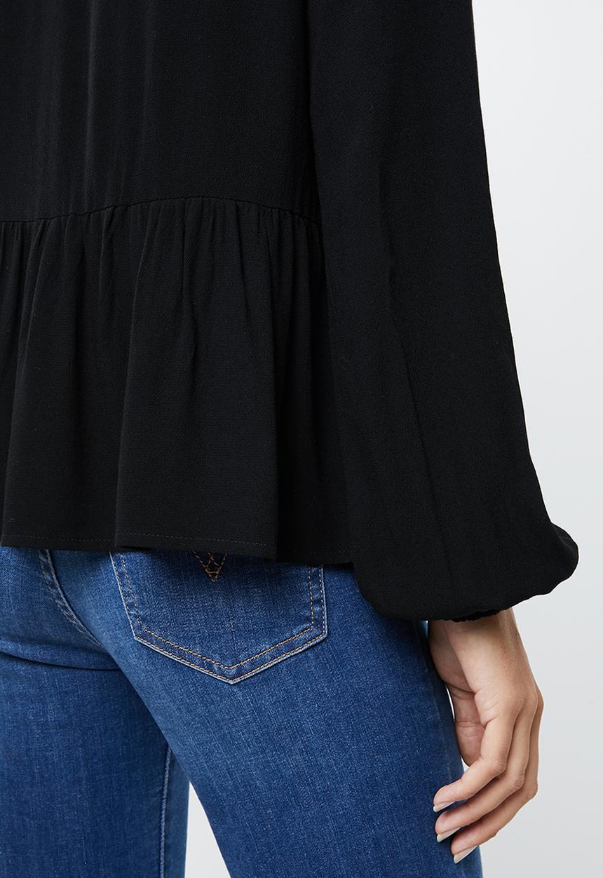 edit - Peasant blouse - black