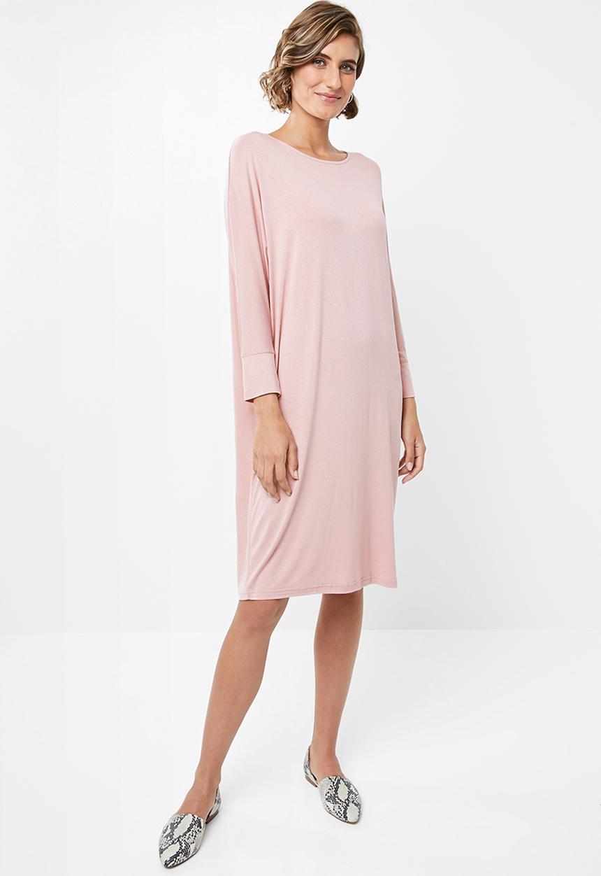 edit - Drapey knit dress - pink