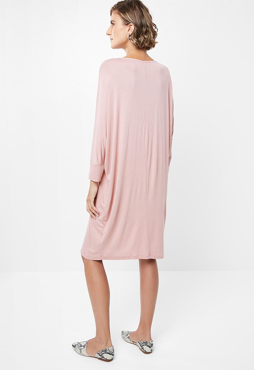 edit - Drapey knit dress - pink