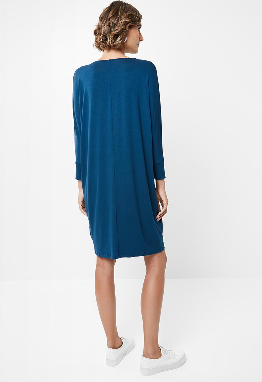 edit - Drapey knit dress - teal