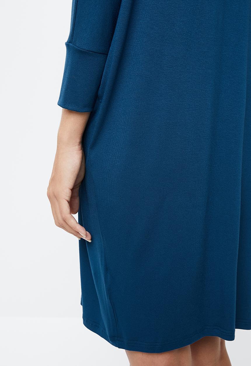 edit - Drapey knit dress - teal