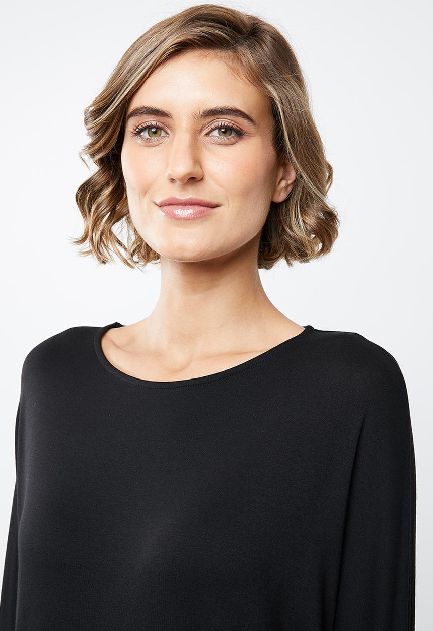 edit - Drapey knit dress - black