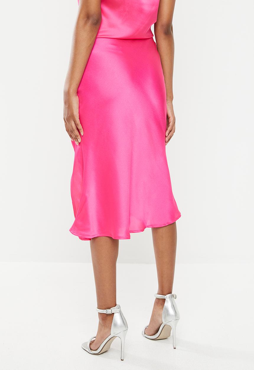Glamorous - Side button sateen skirt - hot pink