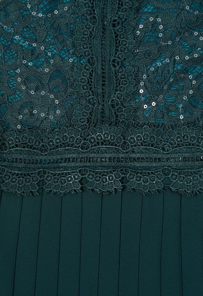 MILLA - Lace pleated dress - teal