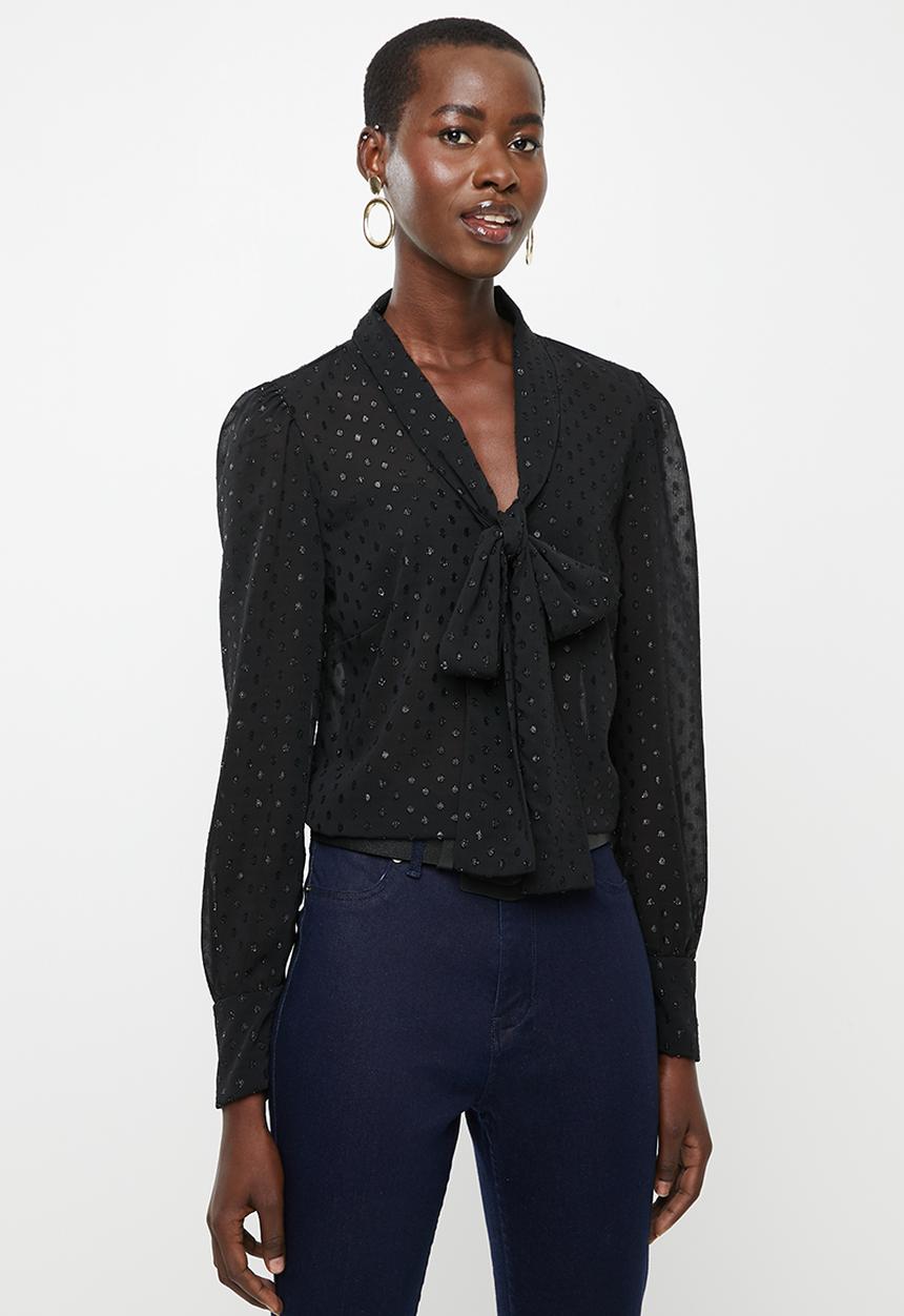 MILLA - Kitty bow blouse - black