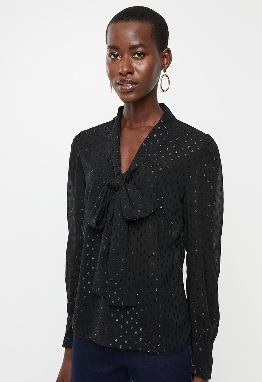 MILLA - Kitty bow blouse - black