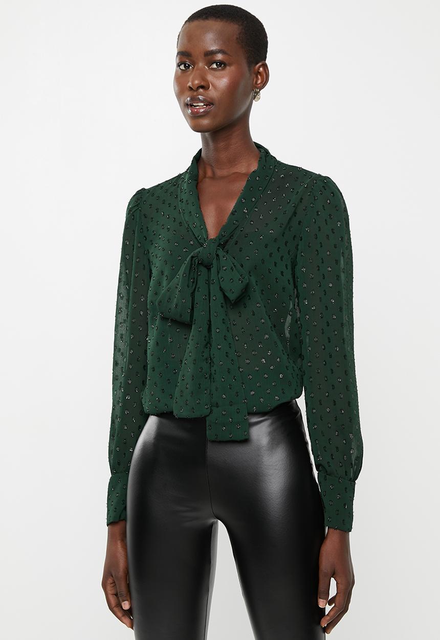 MILLA - Kitty bow blouse - green
