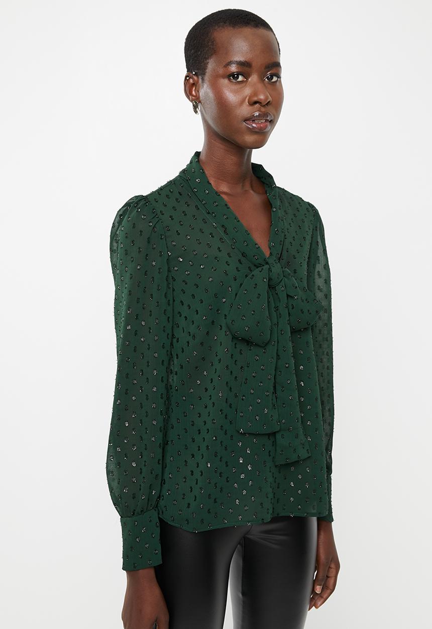 MILLA - Kitty bow blouse - green