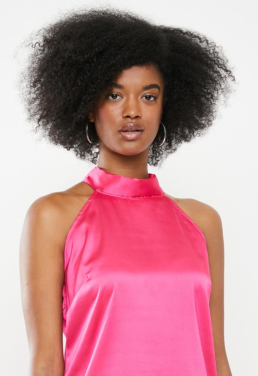 Glamorous - Halter sateen top - pink