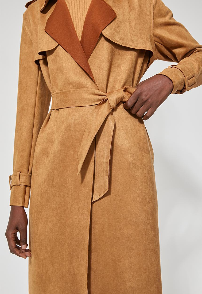 Superbalist - Suedette trench - camel 