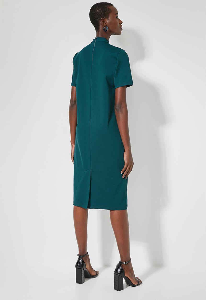 Superbalist - Hi neck shift dress - teal