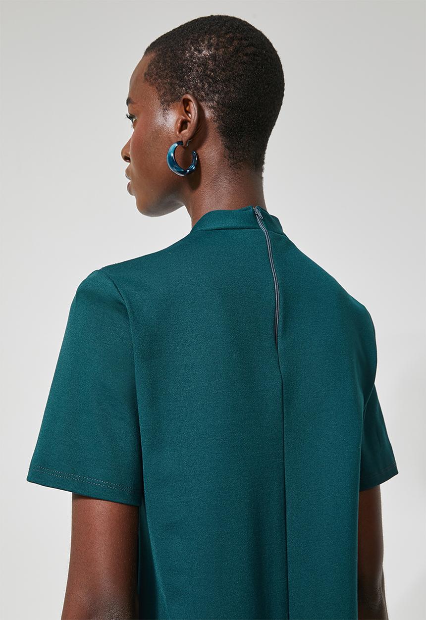 Superbalist - Hi neck shift dress - teal