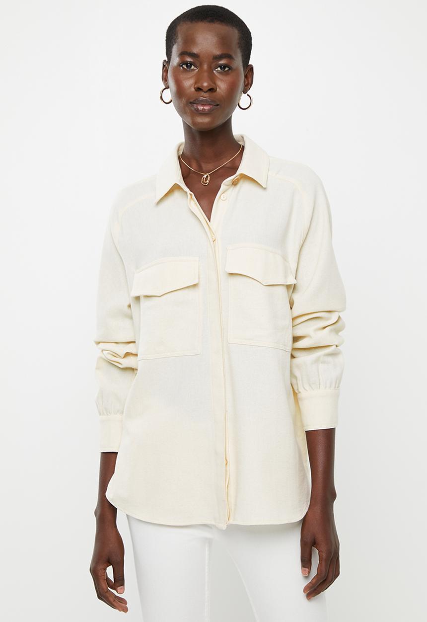 MANGO - Jenny shirt - off white