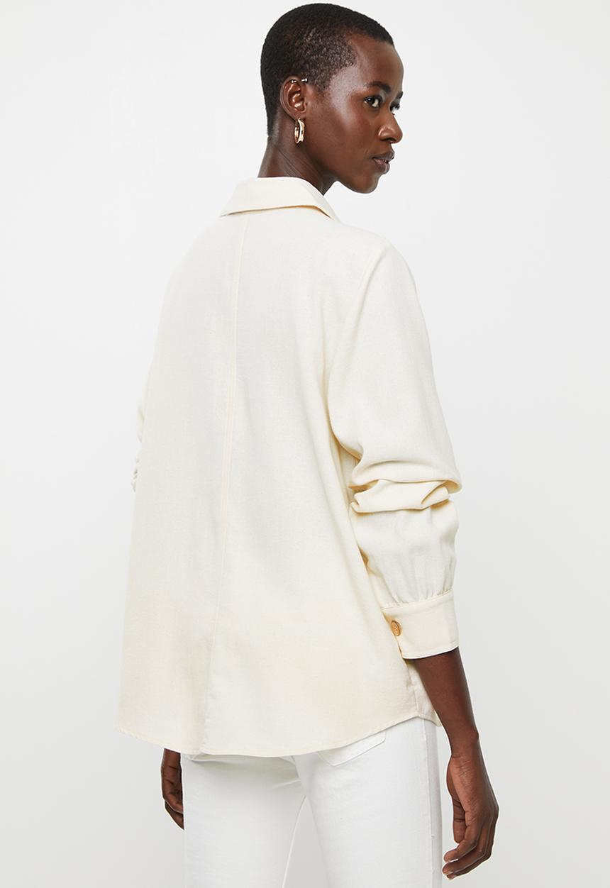 MANGO - Jenny shirt - off white