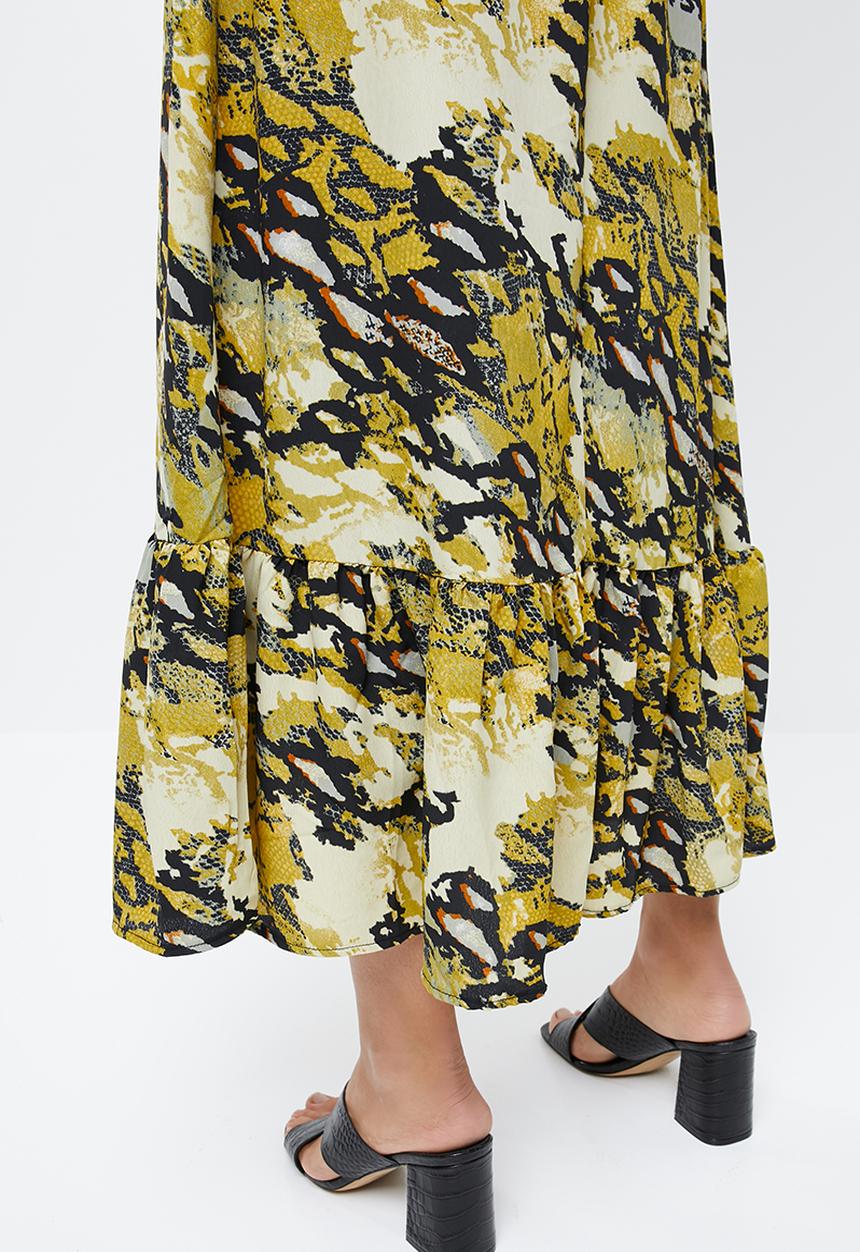 edit - Soft tiered midi dress - multi