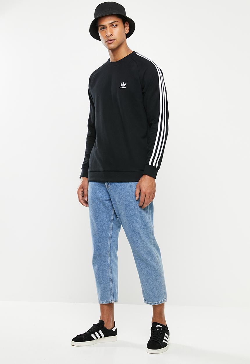 adidas Originals - 3 Stripes crew sweatshirt - black