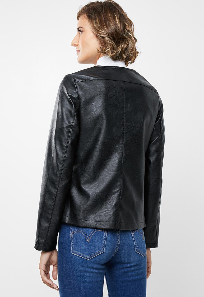 edit - Pu biker jacket - black