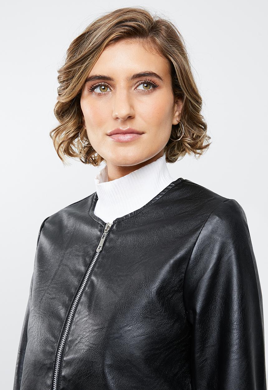 edit - Pu biker jacket - black