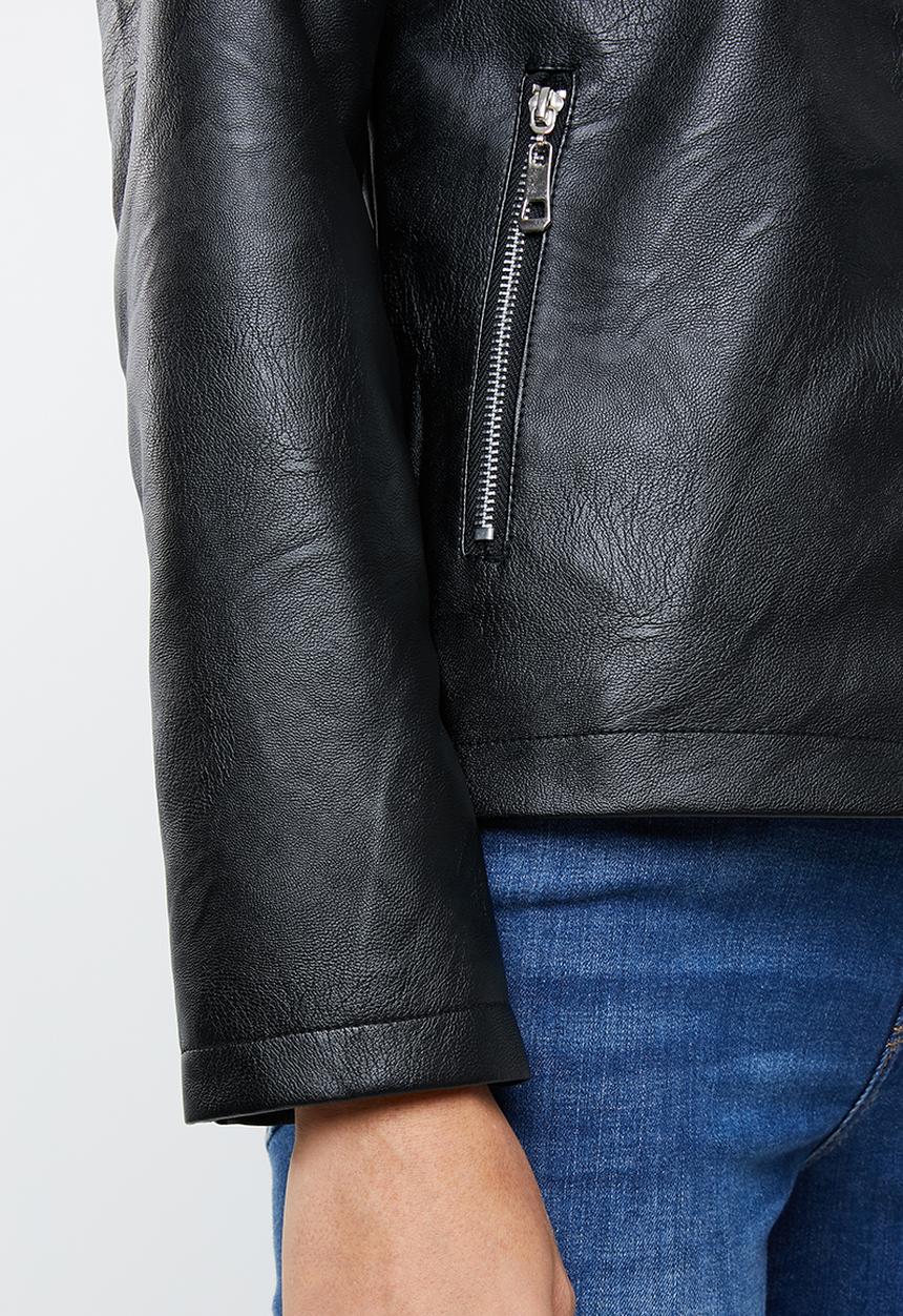 edit - Pu biker jacket - black