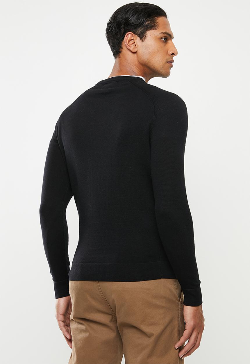 Superdry. - Orange label cotton crew sweater - black