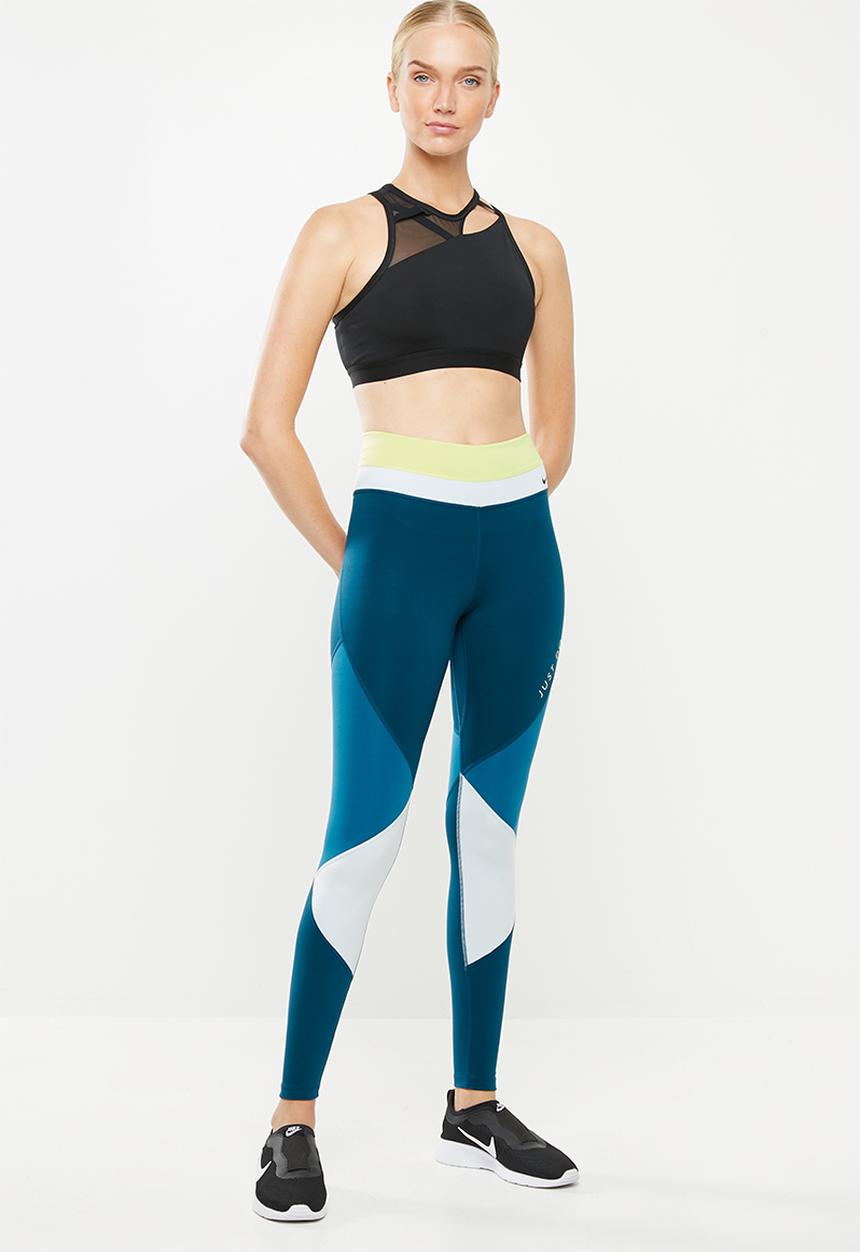 Nike - Nike colour block 7/8 one tight - lime & blue