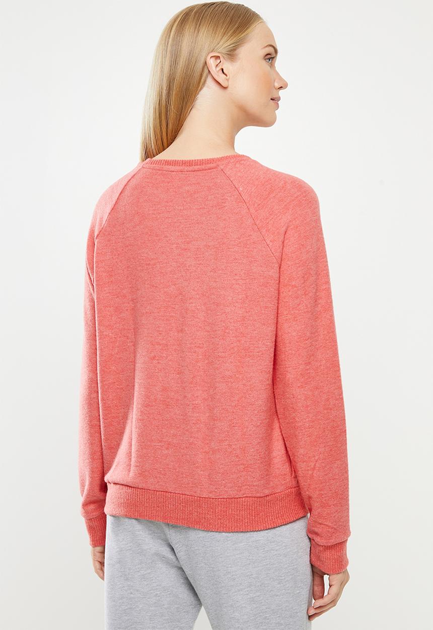Cotton On - Supersoft pocket crew - cherry red 