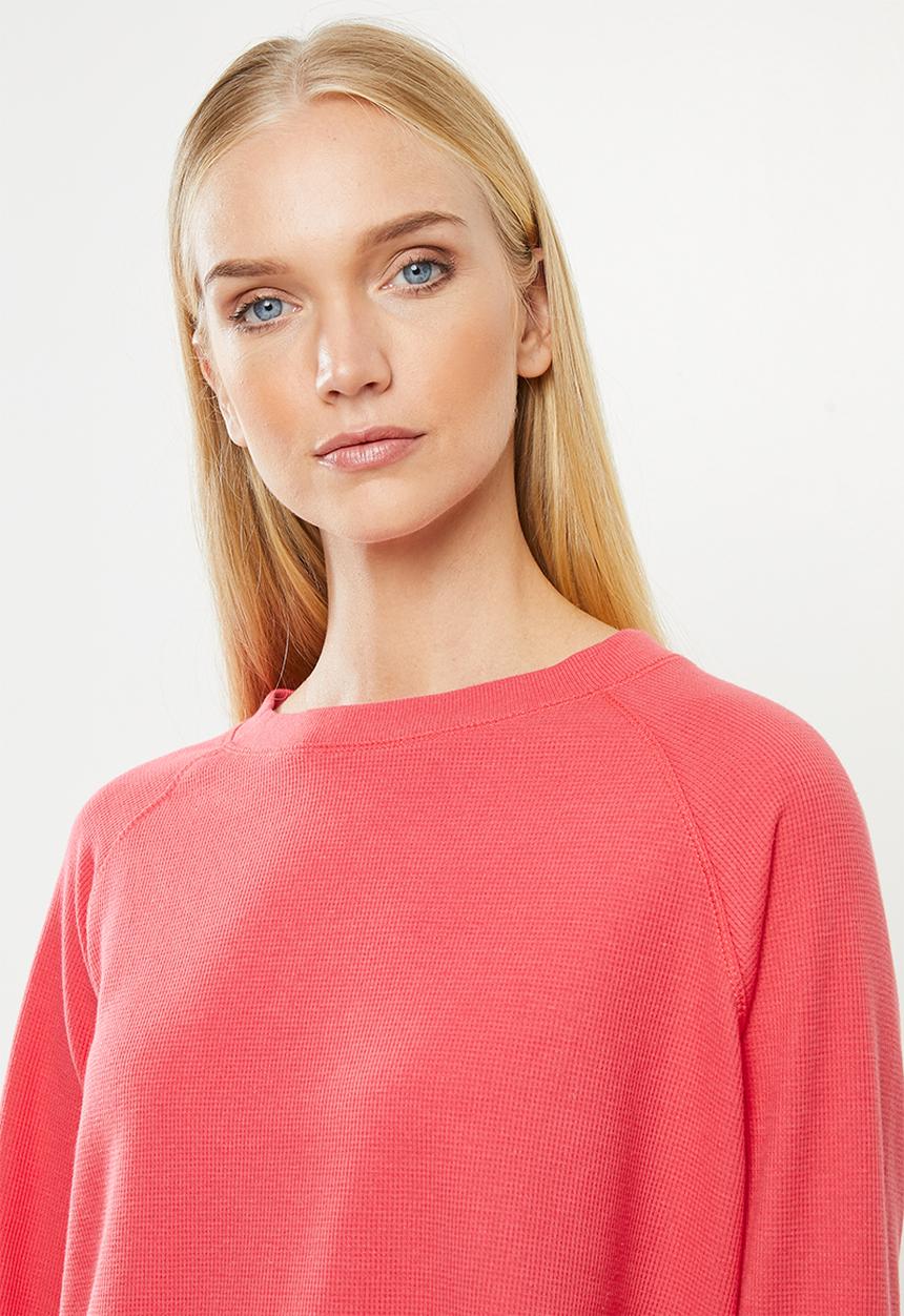 Cotton On - Raglan cropped waffle top - washed red