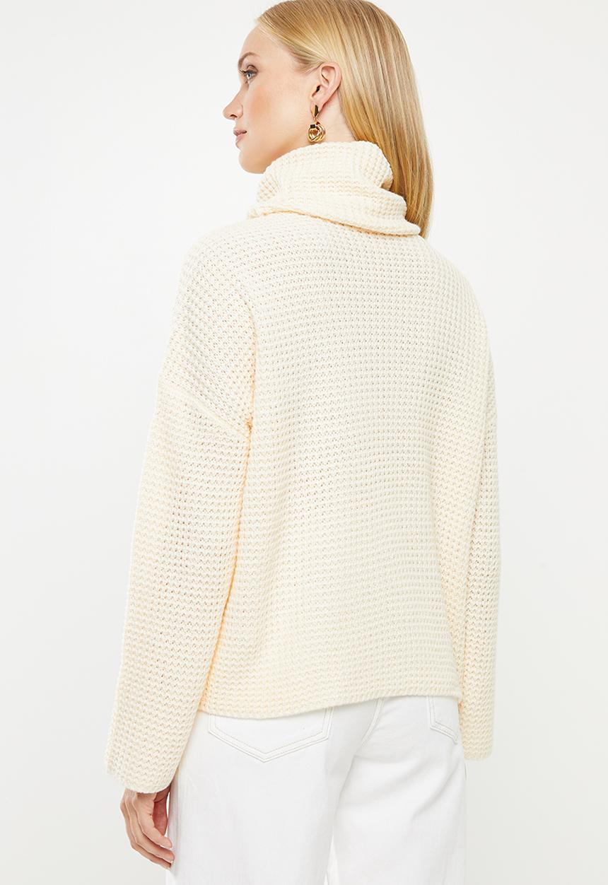 Vero Moda - Leanna rollneck blouse - cream