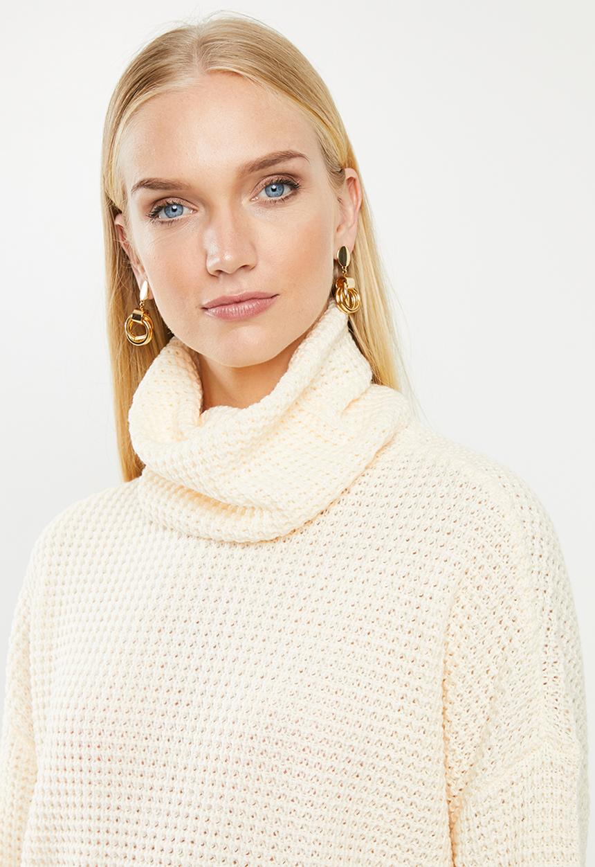 Vero Moda - Leanna rollneck blouse - cream