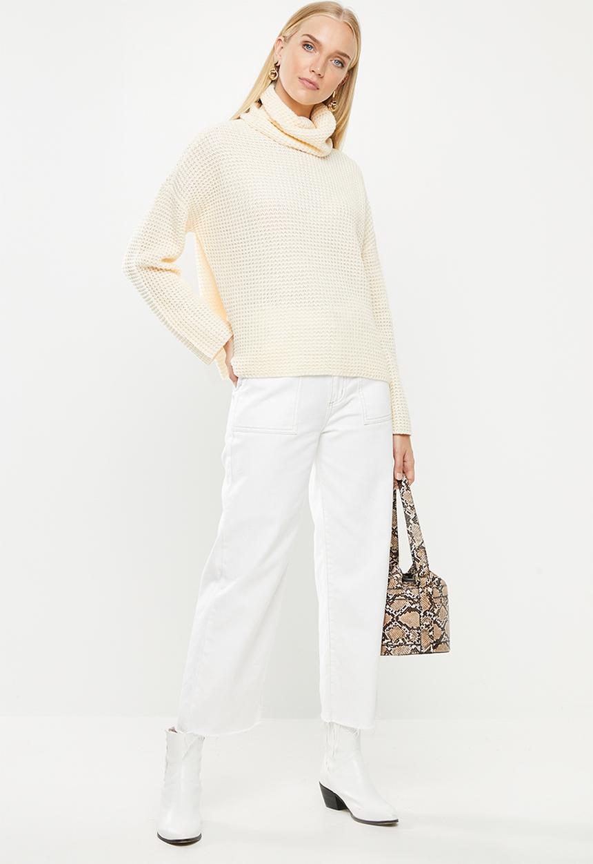 Vero Moda - Leanna rollneck blouse - cream