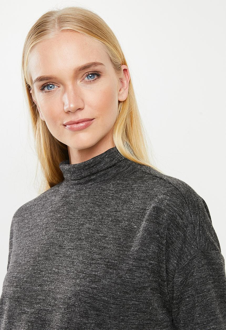 Vero Moda - East long sleeve high neck top - grey