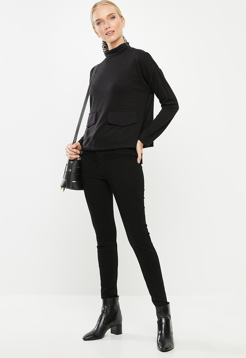 Vero Moda - East long sleeve high neck top - black