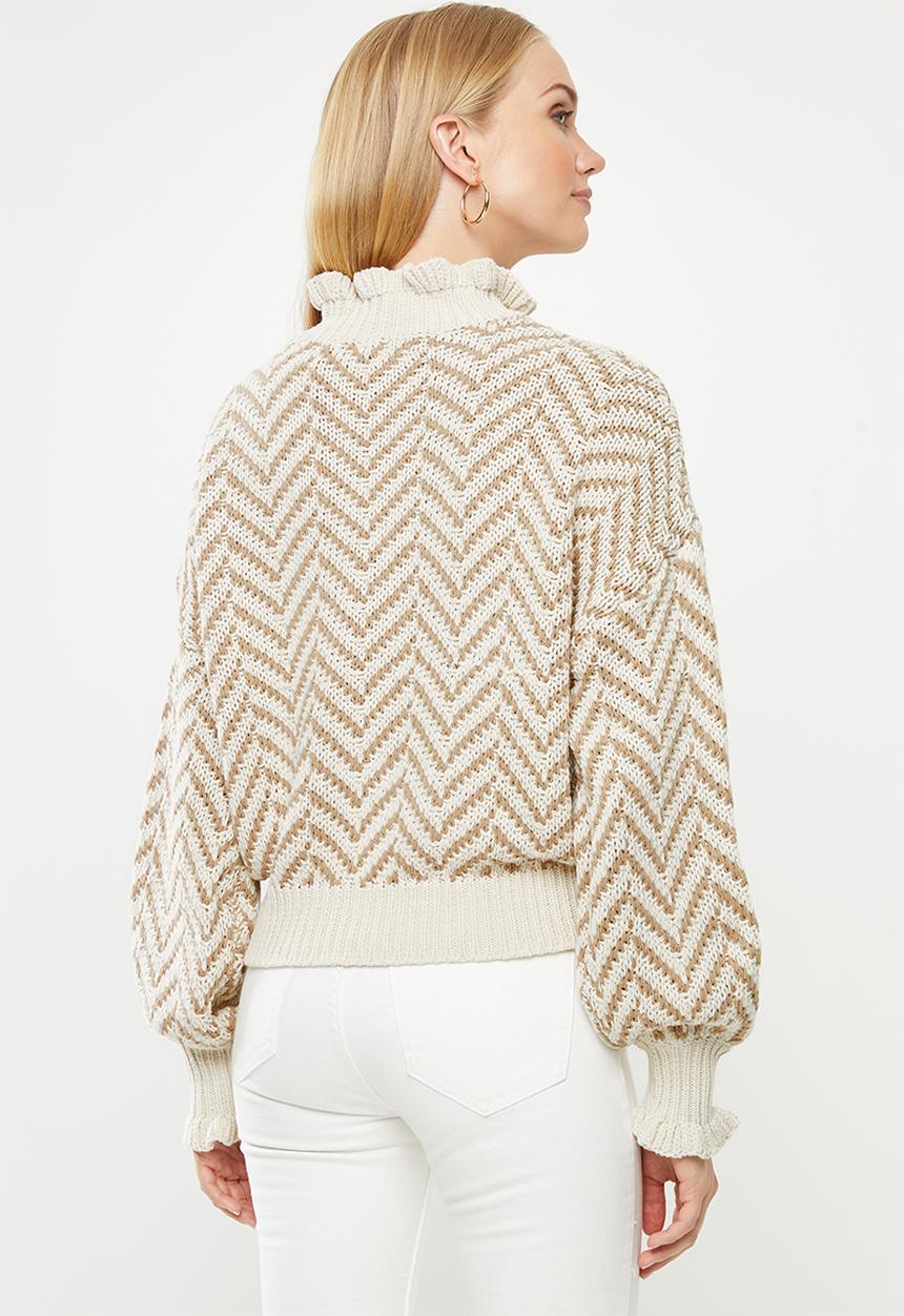 Vero Moda - Bantex long sleeve highneck top - brown & neutral