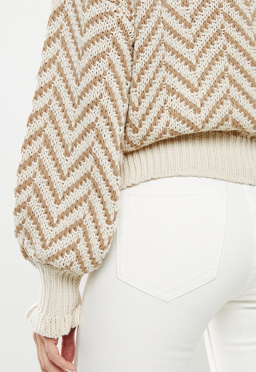 Vero Moda - Bantex long sleeve highneck top - brown & neutral