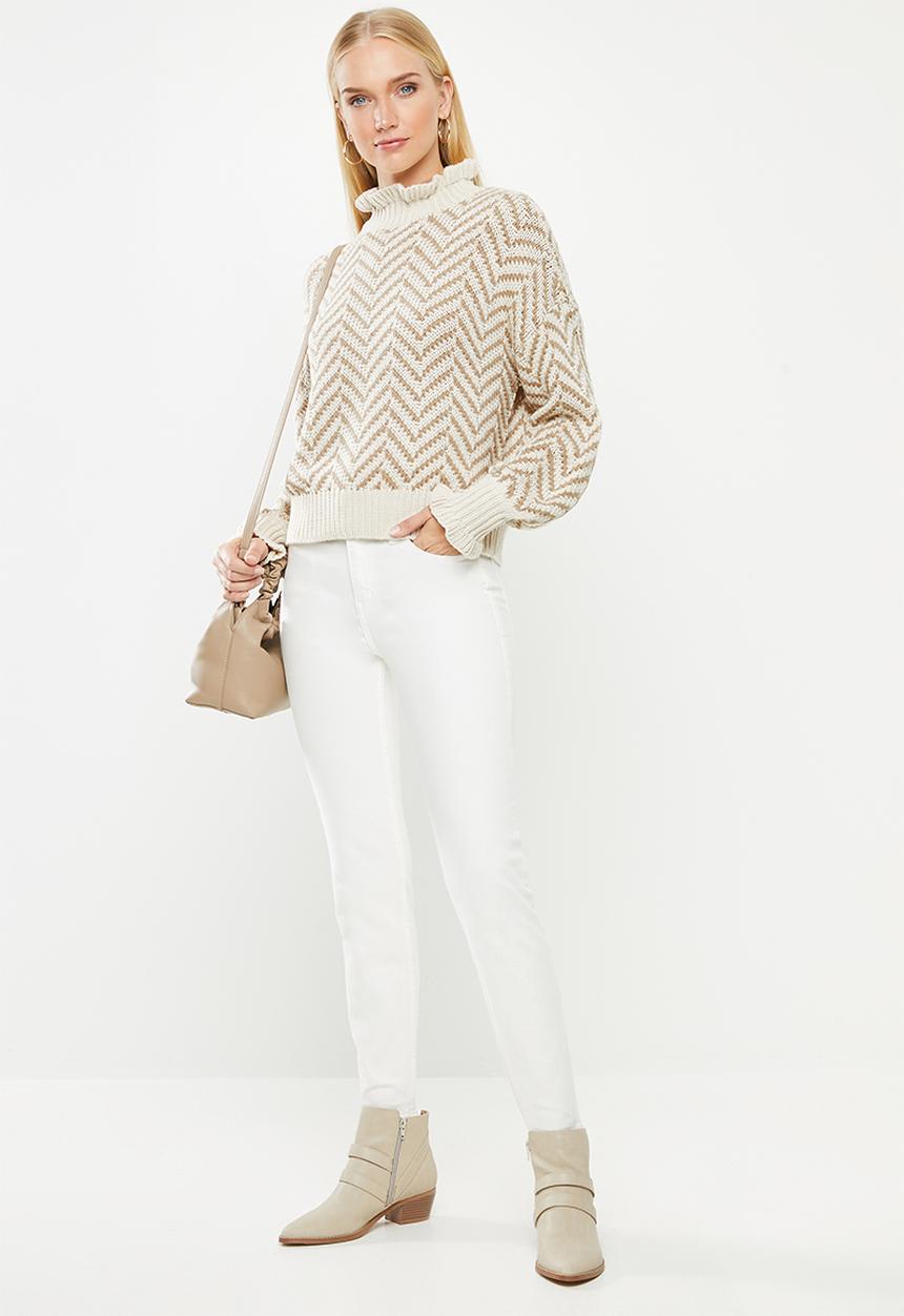 Vero Moda - Bantex long sleeve highneck top - brown & neutral