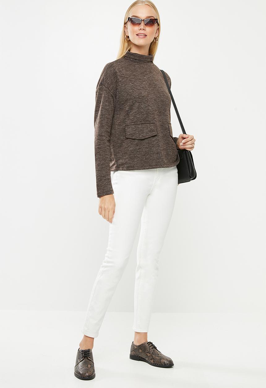 Vero Moda - East long sleeve high neck top - brown
