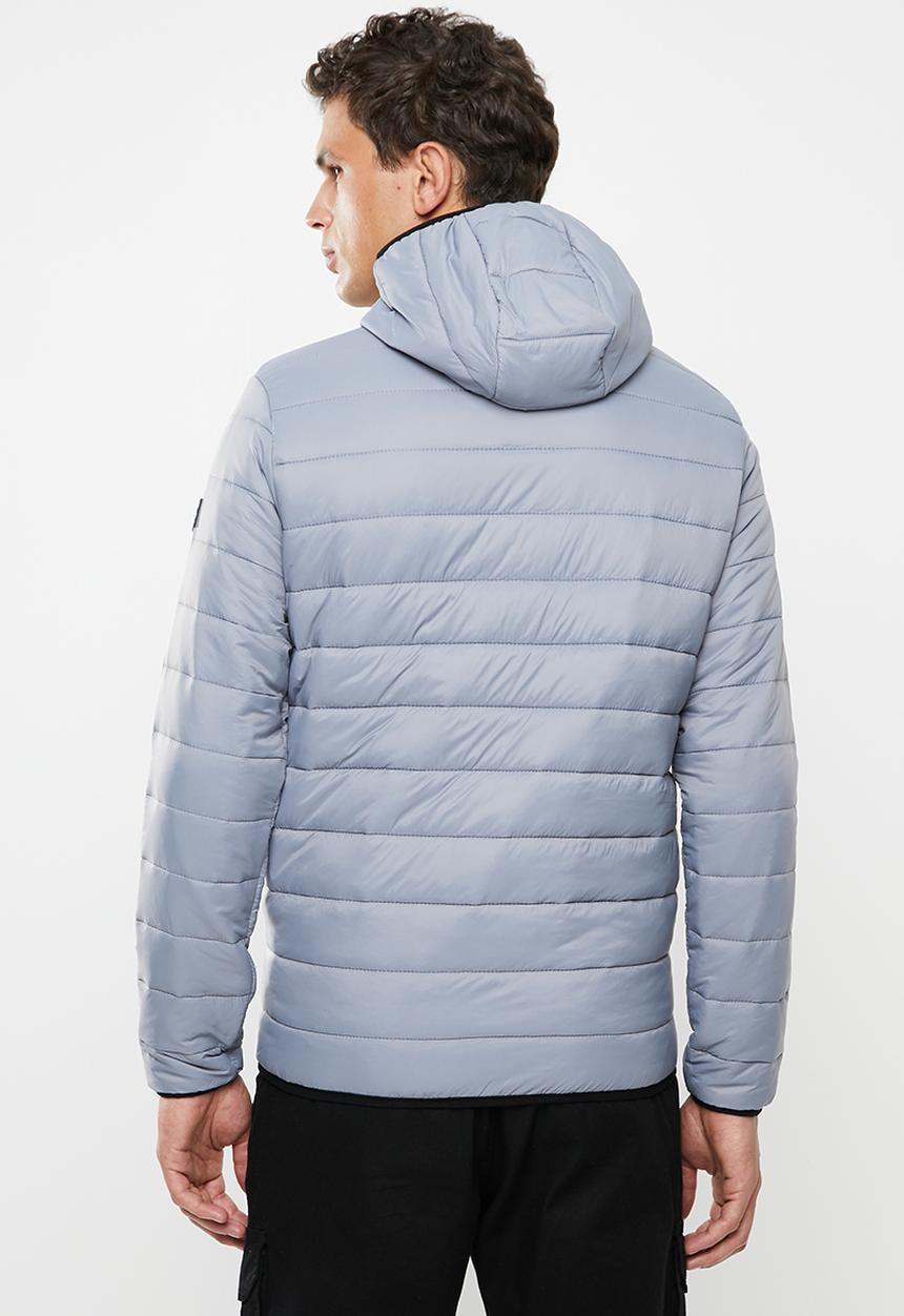 Jack & Jones - Eric hooded puffer - grey