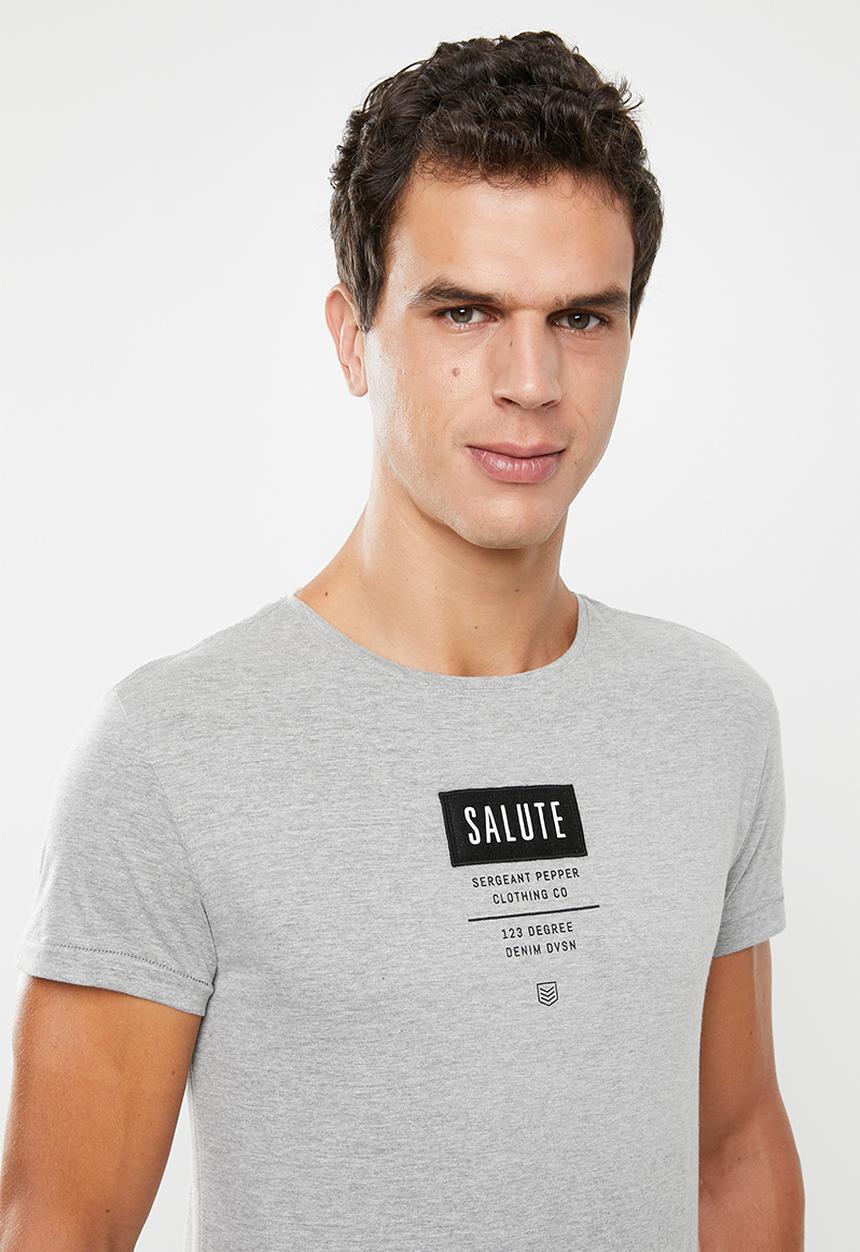 S.P.C.C - Crawford side slit logo tee - grey