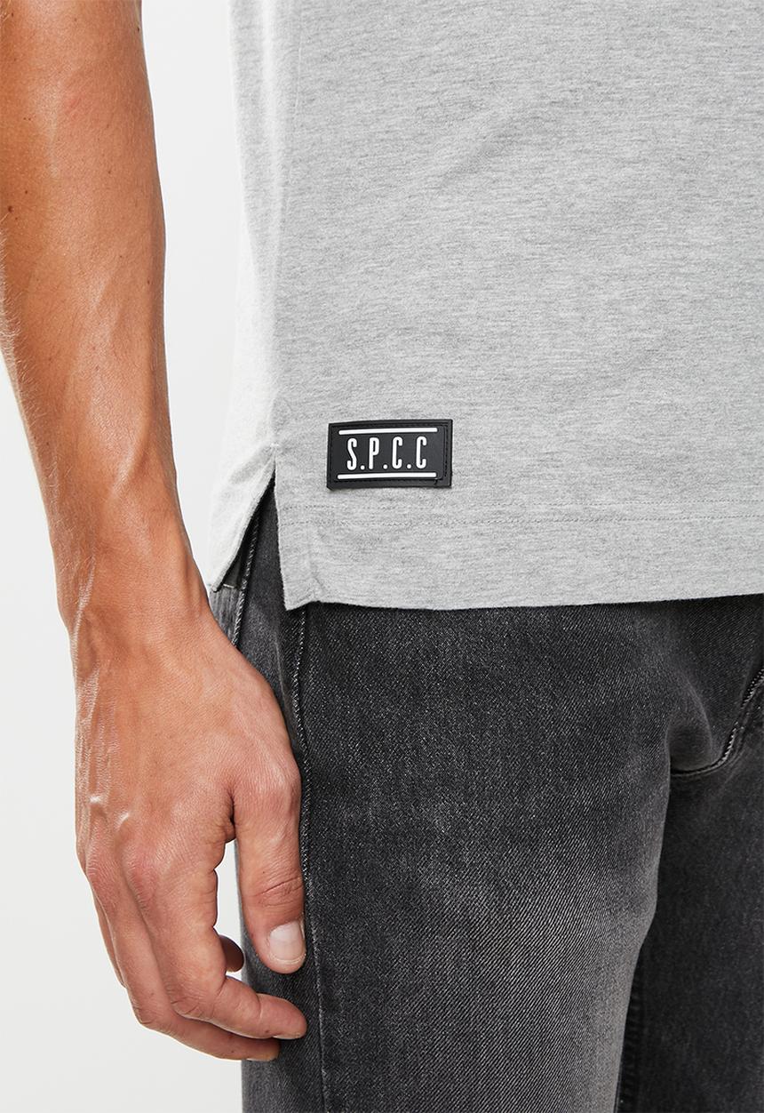 S.P.C.C - Crawford side slit logo tee - grey