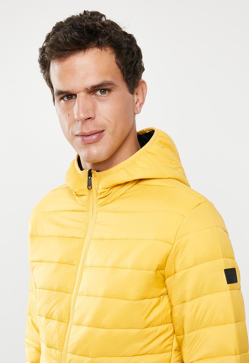 Jack & Jones - Eric hooded puffer - yellow