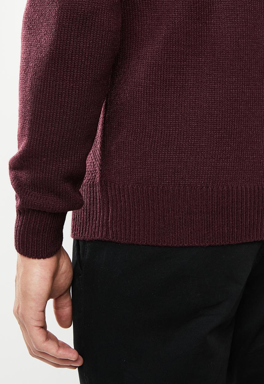 Brave Soul - Bernsen knitwear crew - burgundy