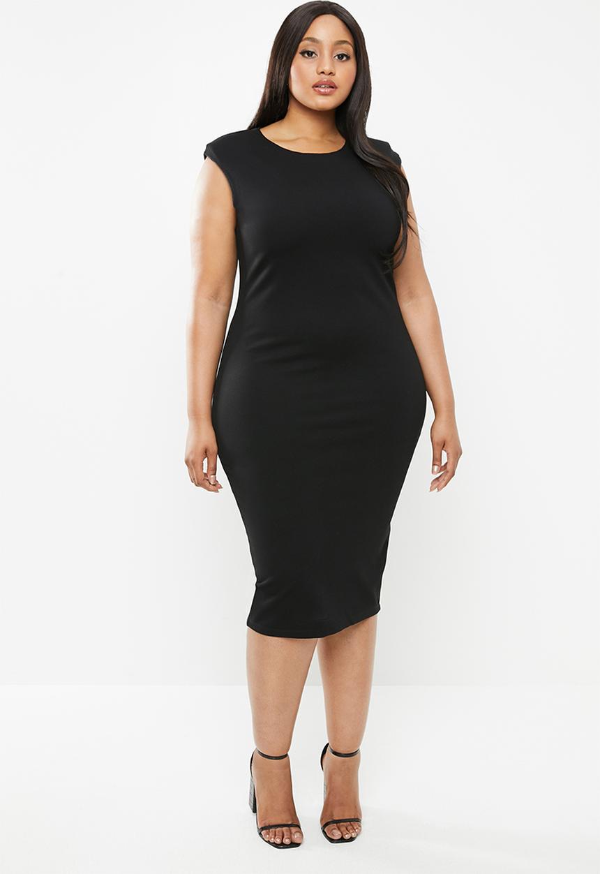 VELVET - Extend sleeve bodycon - black