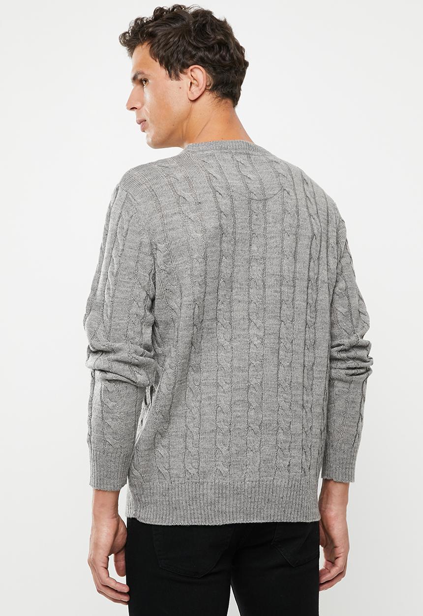 Brave Soul - Maois crew knit - grey