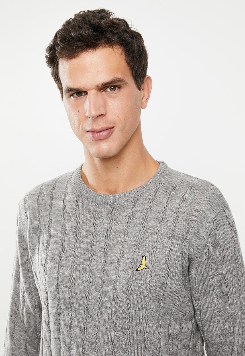 Brave Soul - Maois crew knit - grey