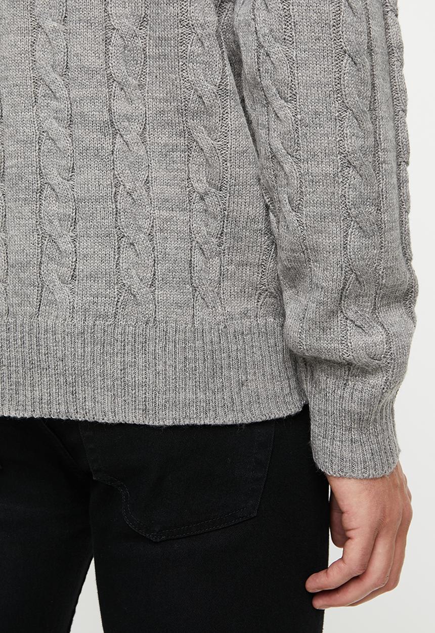 Brave Soul - Maois crew knit - grey
